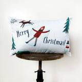 Christmas Village Houses Throw Pillow Cover |  | Christmas tree |