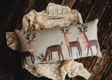 Decked out Christmas Reindeer Throw Pillow Cover | 20x10 | Primitive