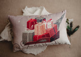 Gift Sleigh Christmas Throw Pillow Cover | 18x12 | Best Friend