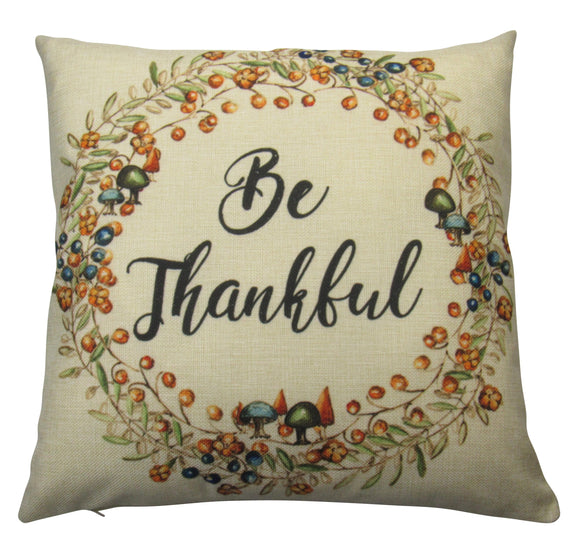 Be Thankful | Pillow Cover | Home Decor | Thanksgiving | Throw Pillow Maroon Abderus