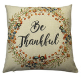 Be Thankful | Pillow Cover | Home Decor | Thanksgiving | Throw Pillow Maroon Abderus