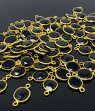 5Pcs/10Pcs Black Onyx Connector, Bezel Connector, Bulk Wholesale