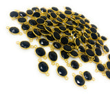 5Pcs/10Pcs Black Onyx Connector, Bezel Connector, Bulk Wholesale