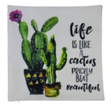 Life is Like A Cactus | Pillow Cover | Good Vibes Only | Cactus Pillow Maroon Abderus