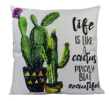 Life is Like A Cactus | Pillow Cover | Good Vibes Only | Cactus Pillow Maroon Abderus
