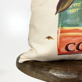 Coffee | Flower | Planters | Pillow Cover | 12x18 | Vintage | Floral Maroon Abderus