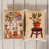 Flower Pot | Pillow Cover | 12x18 | Greenhouse Collection | Floral | Maroon Abderus