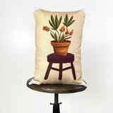 Flower Pot | Pillow Cover | 12x18 | Greenhouse Collection | Floral | Maroon Abderus