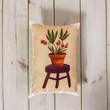 Flower Pot | Pillow Cover | 12x18 | Greenhouse Collection | Floral | Maroon Abderus