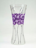 Hand painted Glass Vase | Painted Art Glass Vase Periwinkle Styx