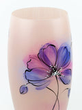 Hand painted Glass Vase for Flowers | Painted Art Glass Oval Vase