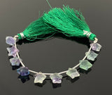 10mm Natural Multi Fluorite Gemstone Beads, Hand Carved Star Beads,