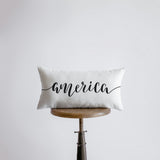 America Pillow Cover | 20x10 | Memorial Gift | Home Décor | Freedom Maroon Abderus