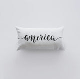 America Pillow Cover | 20x10 | Memorial Gift | Home Décor | Freedom Maroon Abderus