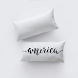 America Pillow Cover | 20x10 | Memorial Gift | Home Décor | Freedom Maroon Abderus