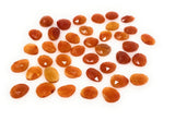 10 Pcs Natural Carnelian Rose Cut Cabochons, Loose Gemstones,
