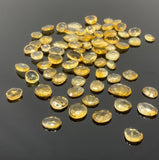 10 Pcs Natural Citrine Rose Cut Cabochons, Loose Gemstones, Citrine