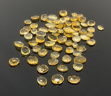 10 Pcs Natural Citrine Rose Cut Cabochons, Loose Gemstones, Citrine