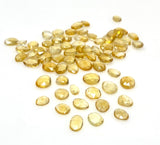 10 Pcs Natural Citrine Rose Cut Cabochons, Loose Gemstones, Citrine