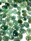 10Pcs / 14 Pcs Natural Emerald Rose Cut Cabochons, Loose Gemstones, Ri