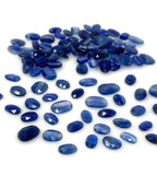 10 Pcs Natural Blue Kyanite Rose Cut Cabochons, Loose Gemstones, Ring Mauve Penelope