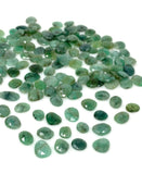10Pcs / 14 Pcs Natural Emerald Rose Cut Cabochons, Loose Gemstones, Ri