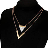 Marble Chevron Double Layer Necklace Jasper