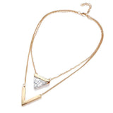 Marble Chevron Double Layer Necklace Jasper