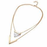 Marble Chevron Double Layer Necklace Jasper