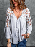 Lace Flare Sleeve Blouse Silver Sam