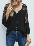 Lace Flare Sleeve Blouse Silver Sam