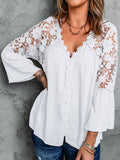 Lace Flare Sleeve Blouse Silver Sam