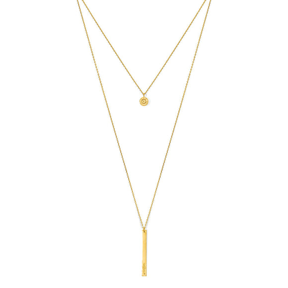 Layered Bar Bullet Necklace Ariel