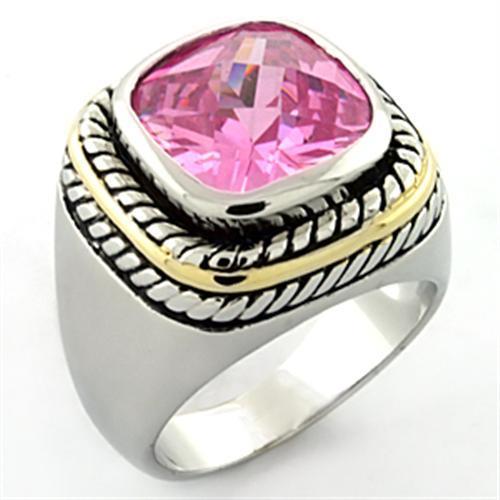 LOA667 Rhodium Brass Ring with AAA Grade CZ in