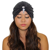 Cascading Crystals Glitter Turban Cyan Ismene
