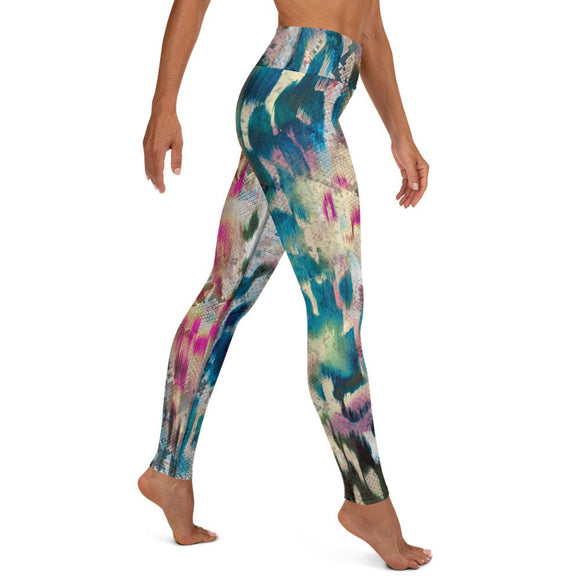 Abstract Colorful Animal Print High Waist Leggings