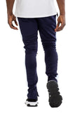 CLASSIC SLIM  FIT TRACK PANTS- NAVY/ WHITE Lime Milo