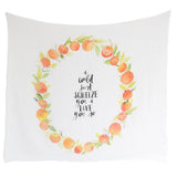 Orange Blossoms - Organic Swaddle Blanket Blue Thalassa