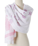 Wrap yourself in divine & style - Shanti paisley design cotton shawl Alabaster