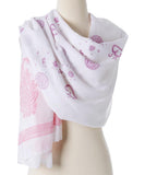 Wrap yourself in divine & style - Shanti paisley design cotton shawl Alabaster