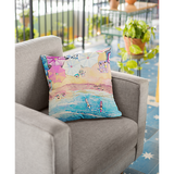 Colorful Day at the Beach Square Pillow Yellow Pandora