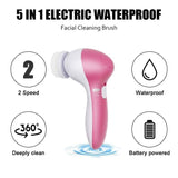 5 in 1 Face Massage Cleansing Brush Set Yellow Pandora