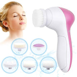 5 in 1 Face Massage Cleansing Brush Set Yellow Pandora