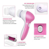 5 in 1 Face Massage Cleansing Brush Set Yellow Pandora