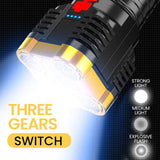 Multifunction Powerful 4 Head LED Waterproof Camping Flashlight