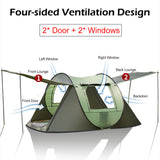 Large Capacity 4 to 5 Persons Automatic Pop-Up Camping Tent