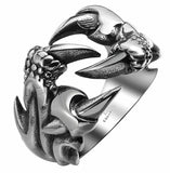 Men's Stainless Steel Biker Style Dragon Claw Ring