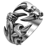 Men's Stainless Steel Biker Style Dragon Claw Ring
