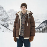 Men's Layered Look Hooded Puffer Jacket