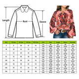 Floral V-Neck Long Lantern Sleeve Blouse